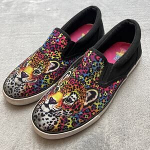 Girls' Slip-On Sneakers with Rainbow Leopard Print
